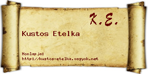 Kustos Etelka névjegykártya