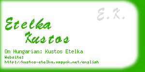 etelka kustos business card